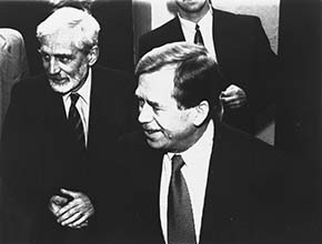 Václav Havel s Jiřím Stránským